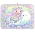 thumbnail image 1 of Dish Drying Mat Kitchen Pad Large Counter Absorbent Dish Mats Drainer Dolphin and Mermaid, 1 of 8
