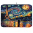 thumbnail image 1 of Dish Drying Mat Kitchen Pad Large Counter Absorbent Dish Mats Drainer Eiffel Tower under The Stars, 1 of 8