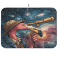 thumbnail image 1 of Dish Drying Mat Kitchen Pad Large Counter Absorbent Dish Mats Drainer Flamingos Using Binoculars, 1 of 8