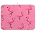 thumbnail image 1 of Dish Drying Mat Kitchen Pad Large Counter Absorbent Dish Mats Drainer Flock Of Cartoon Flamingos, 1 of 8
