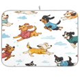 thumbnail image 1 of Dish Drying Mat Kitchen Pad Large Counter Absorbent Dish Mats Drainer Happy Dogs, 1 of 8