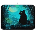 thumbnail image 1 of Dish Drying Mat Kitchen Pad Large Counter Absorbent Dish Mats Drainer Magic Black Cat, 1 of 8