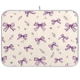 thumbnail image 1 of Dish Drying Mat Kitchen Pad Large Counter Absorbent Dish Mats Drainer Pastel Lavender Bows, 1 of 8