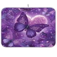 thumbnail image 1 of Dish Drying Mat Kitchen Pad Large Counter Absorbent Dish Mats Drainer Purple Diamond Butterfly, 1 of 8