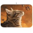 thumbnail image 1 of Dish Drying Mat Kitchen Pad Large Counter Absorbent Dish Mats Drainer Realistic Cute Brown Cat, 1 of 8