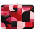thumbnail image 1 of Dish Drying Mat Kitchen Pad Large Counter Absorbent Dish Mats Drainer Red and Black Record Pattern, 1 of 8
