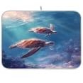 thumbnail image 1 of Dish Drying Mat Kitchen Pad Large Counter Absorbent Dish Mats Drainer Two Cute Turtles, 1 of 8
