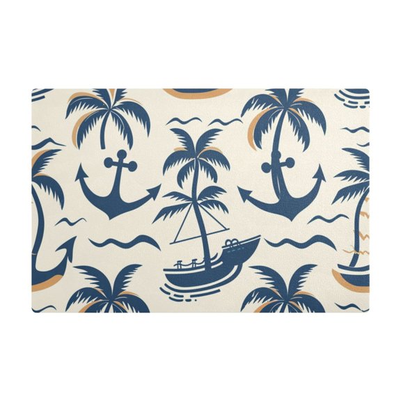Dish Drying Mat Microfiber Kitchen Dish Pad Counter Absorbent Drainer Rack 12"x18" Anchor Trees Ship