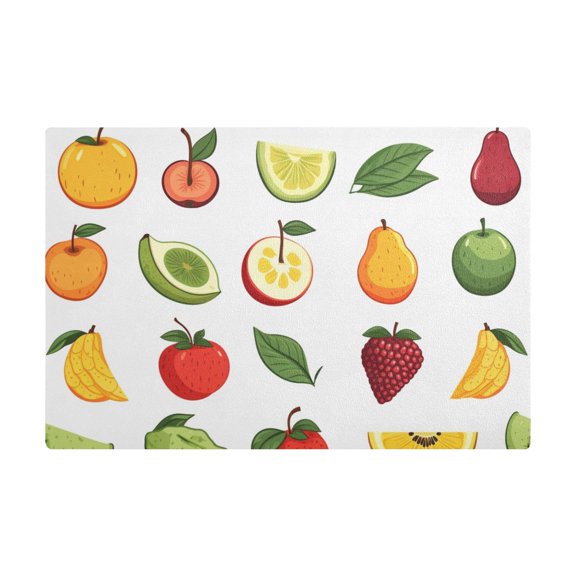 Dish Drying Mat Microfiber Kitchen Dish Pad Counter Absorbent Drainer Rack 12"x18" Apple Pear Banana Lime Grape