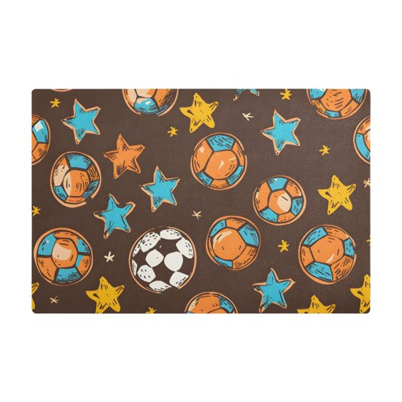 Dish Drying Mat Microfiber Kitchen Dish Pad Counter Absorbent Drainer Rack 12"x18" Ball and Star