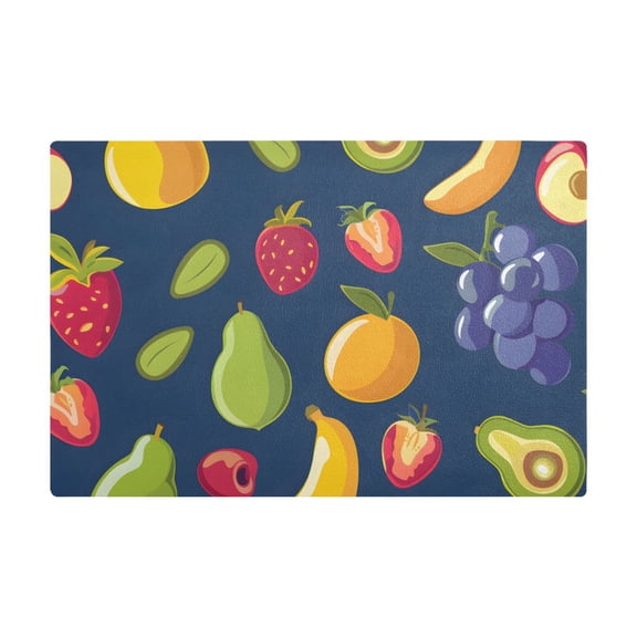 Dish Drying Mat Microfiber Kitchen Dish Pad Counter Absorbent Drainer Rack 12"x18" Banana Pear Strawberry Grapes