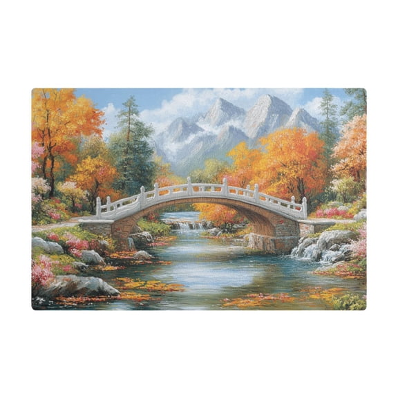 Dish Drying Mat Microfiber Kitchen Dish Pad Counter Absorbent Drainer Rack 12"x18" Bridge on Forests