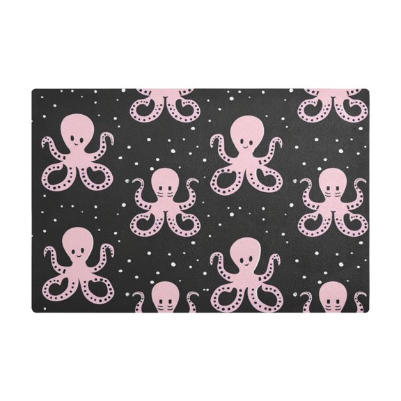 Dish Drying Mat Microfiber Kitchen Dish Pad Counter Absorbent Drainer Rack 12"x18" Cartoon Octopus in Galaxy