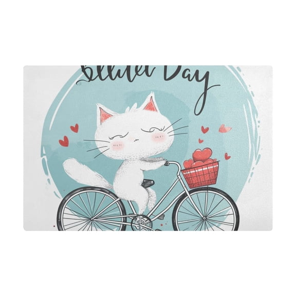 Dish Drying Mat Microfiber Kitchen Dish Pad Counter Absorbent Drainer Rack 12"x18" Cat Bike Heart