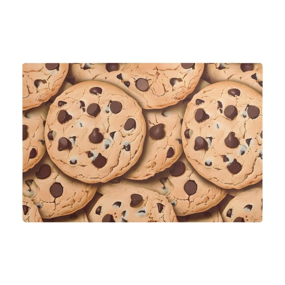 Dish Drying Mat Microfiber Kitchen Dish Pad Counter Absorbent Drainer Rack 12"x18" Chocolate Chip Cookies