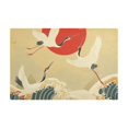 thumbnail image 1 of Dish Drying Mat Microfiber Kitchen Dish Pad Counter Absorbent Drainer Rack 12"x18" Cranes Birds with Waves and Sun, 1 of 6