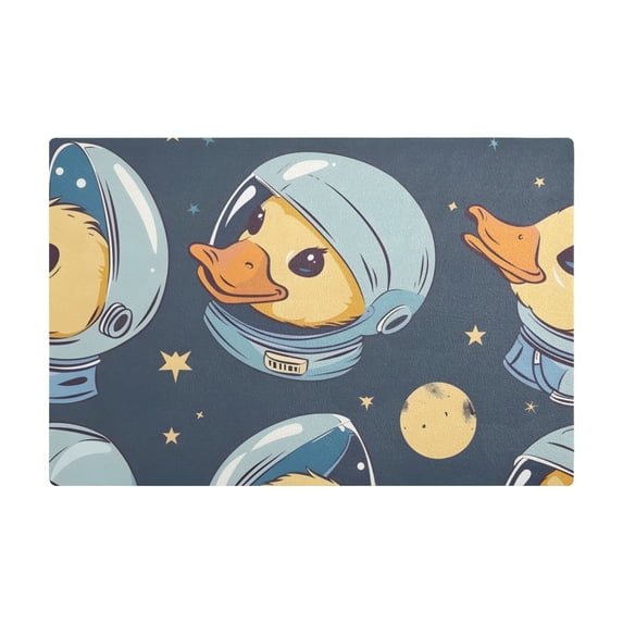 Dish Drying Mat Microfiber Kitchen Dish Pad Counter Absorbent Drainer Rack 12"x18" Cute Astronaut Duck Head
