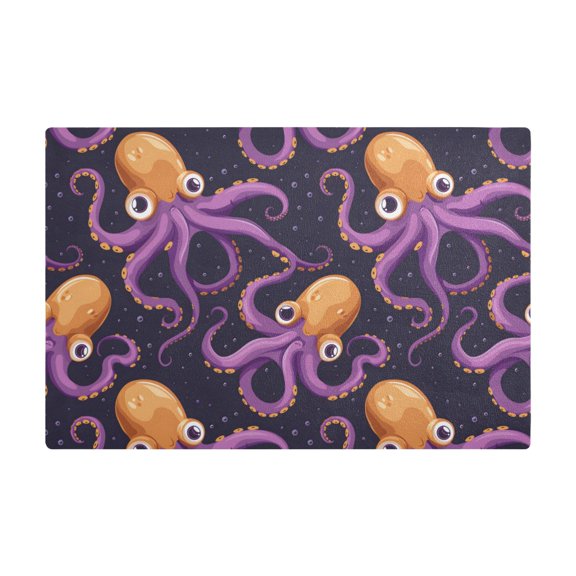 Dish Drying Mat Microfiber Kitchen Dish Pad Counter Absorbent Drainer Rack 12"x18" Cute Octopus on Sea
