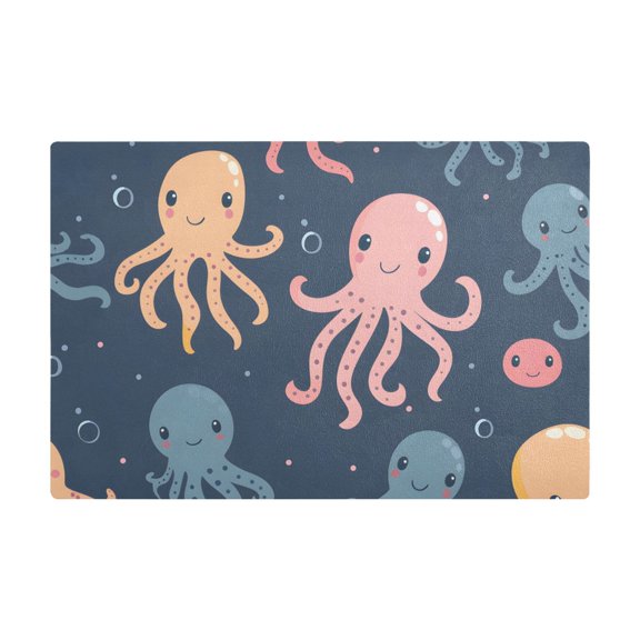 Dish Drying Mat Microfiber Kitchen Dish Pad Counter Absorbent Drainer Rack 12"x18" Cute Octopus