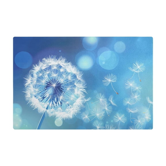 Dish Drying Mat Microfiber Kitchen Dish Pad Counter Absorbent Drainer Rack 12"x18" Dandelion Seeds Floating on Wind