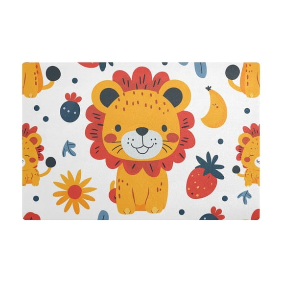 Dish Drying Mat Microfiber Kitchen Dish Pad Counter Absorbent Drainer Rack 12"x18" Lion Sun Strawberry