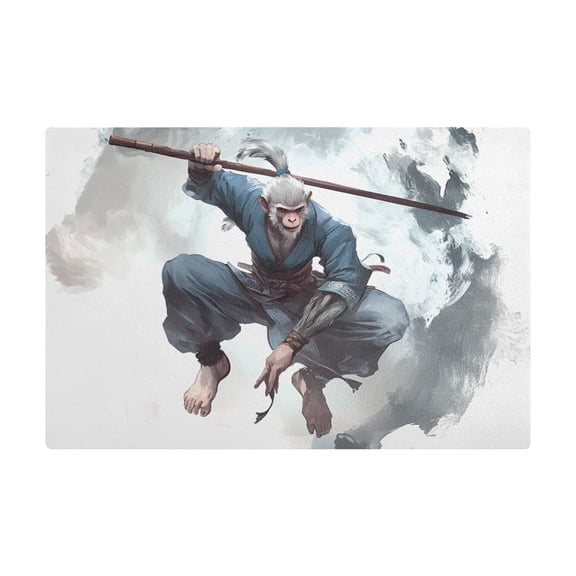 Dish Drying Mat Microfiber Kitchen Dish Pad Counter Absorbent Drainer Rack 12"x18" Monkey with Rod