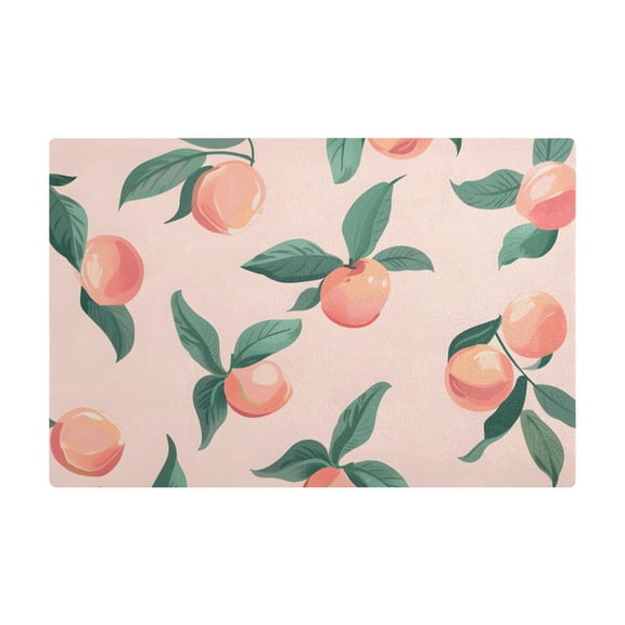 Dish Drying Mat Microfiber Kitchen Dish Pad Counter Absorbent Drainer Rack 12"x18" Peach and Leaf
