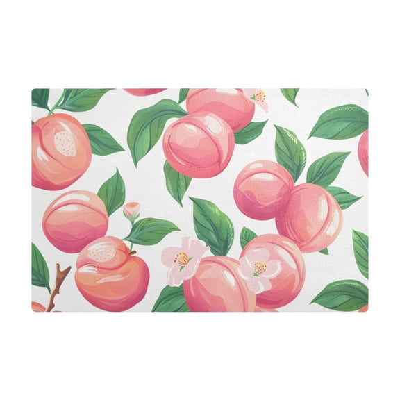 Dish Drying Mat Microfiber Kitchen Dish Pad Counter Absorbent Drainer Rack 12"x18" Peach with Leaf