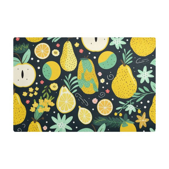 Dish Drying Mat Microfiber Kitchen Dish Pad Counter Absorbent Drainer Rack 12"x18" Pear Orange Orange Flower