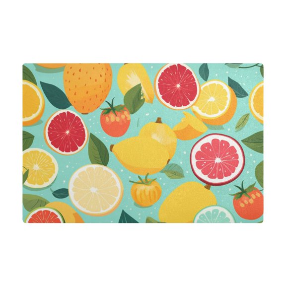Dish Drying Mat Microfiber Kitchen Dish Pad Counter Absorbent Drainer Rack 12"x18" Pear Orange Tomato