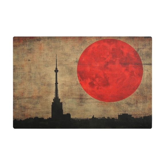 Dish Drying Mat Microfiber Kitchen Dish Pad Counter Absorbent Drainer Rack 12"x18" Red Sun and City