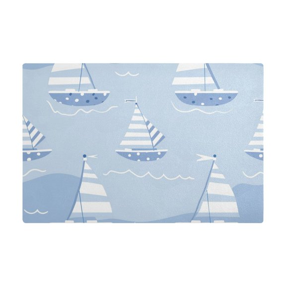 Dish Drying Mat Microfiber Kitchen Dish Pad Counter Absorbent Drainer Rack 12"x18" Sailing Ship on Sea