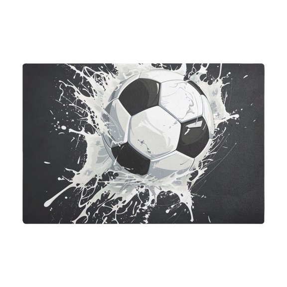 Dish Drying Mat Microfiber Kitchen Dish Pad Counter Absorbent Drainer Rack 12"x18" Soccer Ball
