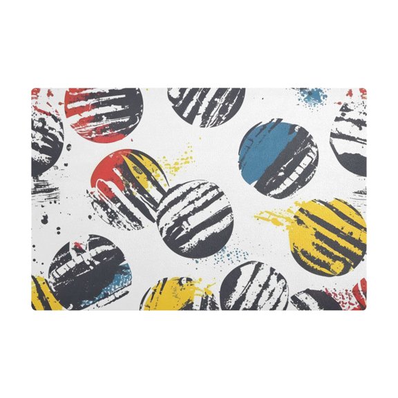 Dish Drying Mat Microfiber Kitchen Dish Pad Counter Absorbent Drainer Rack 12"x18" Sport Balls