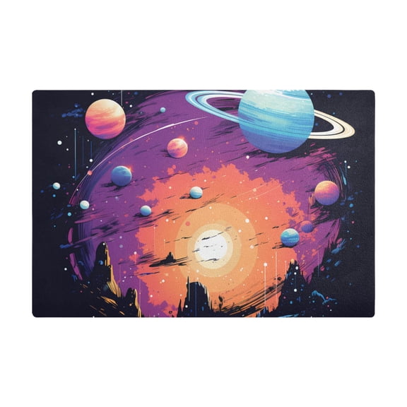 Dish Drying Mat Microfiber Kitchen Dish Pad Counter Absorbent Drainer Rack 12"x18" Sun and Planet