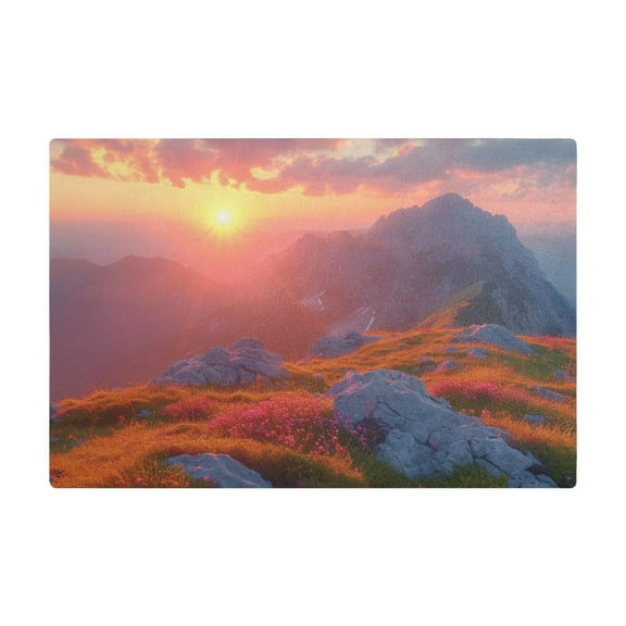 Dish Drying Mat Microfiber Kitchen Dish Pad Counter Absorbent Drainer Rack 12"x18" Top Of Mountain Landscape