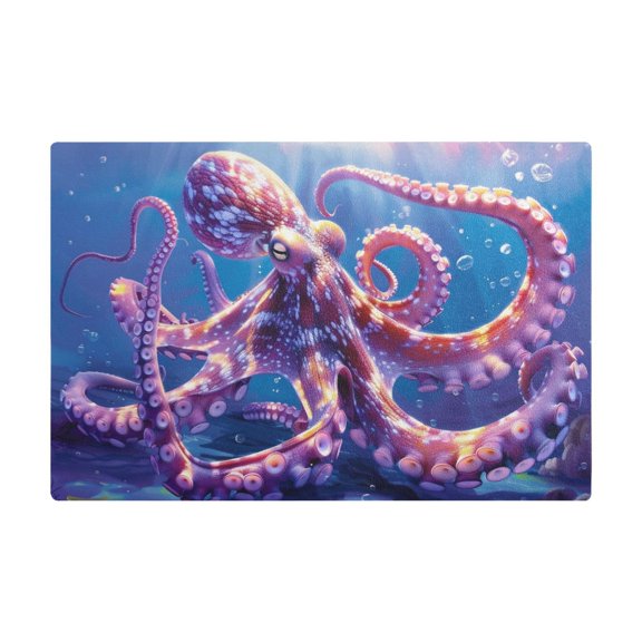 Dish Drying Mat Microfiber Kitchen Dish Pad Counter Absorbent Drainer Rack 12"x18" Underwater Octopus