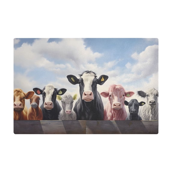 Dish Drying Mat Microfiber Kitchen Dish Pad Counter Absorbent Drainer Rack 12"x18" Various Color Cows