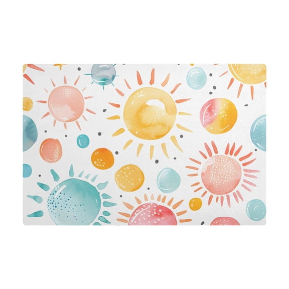 Dish Drying Mat Microfiber Kitchen Dish Pad Counter Absorbent Drainer Rack 12"x18" Watercolor Sun
