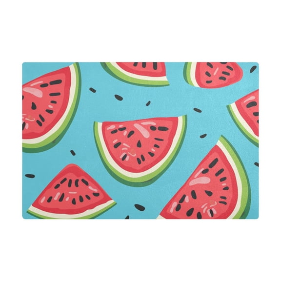 Dish Drying Mat Microfiber Kitchen Dish Pad Counter Absorbent Drainer Rack 12"x18" Watermelon Slice and Seed