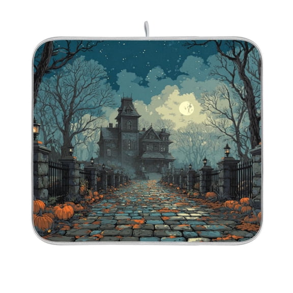 Dish Drying Mat Microfiber Kitchen Pad Large Counter Absorbent Dish Mats Drainer Rack 16"x18" Ancient Mansion
