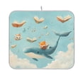 thumbnail image 1 of Dish Drying Mat Microfiber Kitchen Pad Large Counter Absorbent Dish Mats Drainer Rack 16"x18" Fox and Whale Carrying Books, 1 of 7