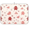 thumbnail image 1 of Dish Drying Mat Microfiber Kitchen Pad Large Counter Absorbent Dish Mats Drainer Rack 16"x18" Gingerbread Men Pattern, 1 of 8