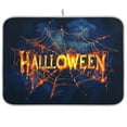 thumbnail image 1 of Dish Drying Mat Microfiber Kitchen Pad Large Counter Absorbent Dish Mats Drainer Rack 16"x18" Orange Neon Spider Web, 1 of 8