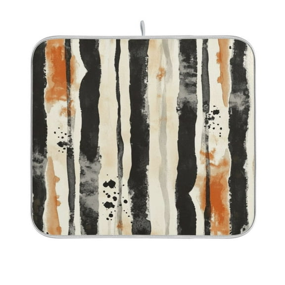 Dish Drying Mat Microfiber Kitchen Pad Large Counter Absorbent Dish Mats Drainer Rack 16"x18" Vertical Stripes