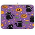 thumbnail image 1 of Dish Drying Mat Microfiber Kitchen Pad Large Counter Absorbent Dish Mats Drainer Rack 18"x24" Black Cats and Candy, 1 of 7