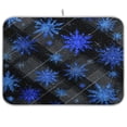 thumbnail image 1 of Dish Drying Mat Microfiber Kitchen Pad Large Counter Absorbent Dish Mats Drainer Rack 18"x24" Blue Snowflake Pattern, 1 of 7
