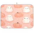 thumbnail image 1 of Dish Drying Mat Microfiber Kitchen Pad Large Counter Absorbent Dish Mats Drainer Rack 18"x24" Light Pink Ghosts and Pumpkins, 1 of 7