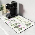 thumbnail image 1 of Dish Drying Mat, Multiple Usage Coffee Bar Mat, Kitchen Counter Mat, Absorbent Hide Stain Rubber Backed Dish Drying Pad(16.1"x24.1", 2-Row Flower), 1 of 6