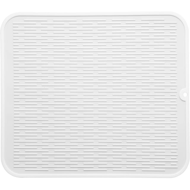 Dish Drying Mat for Multiple Usage,Easy clean,Eco-friendly,Heat-resistant Silicone Mat for Kitchen Counter or Sink,Refrigerator or Drawer Liner Grey XXXXL 32 inches x 18 inches